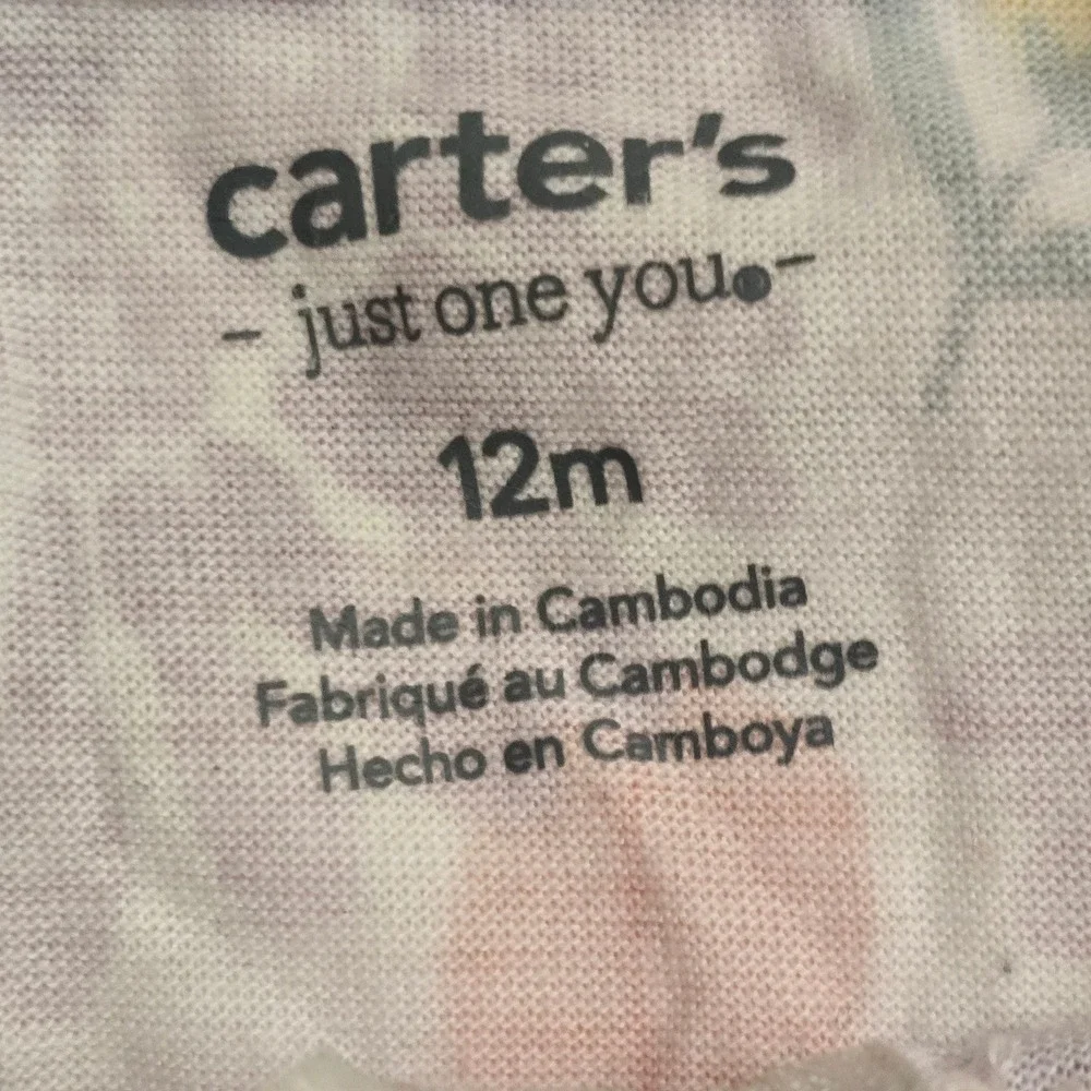Carters Just One You Floral Footed Sleeper Pajamas 12M Pink Purple Yellow
